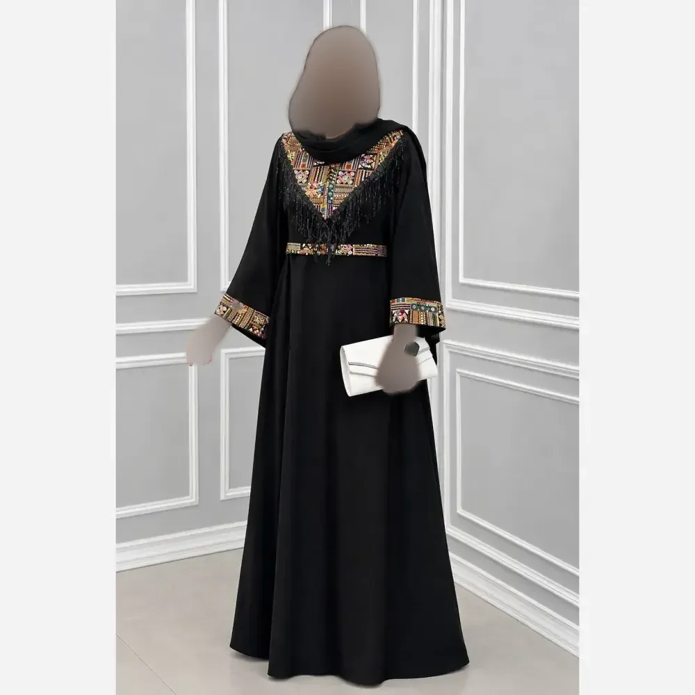 پیراهن مجلسی زنانه مهرسانا جنس ابروبادی درجه یک رنگ مشکی سایز فری 36 تا 46