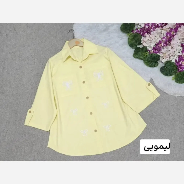 شومیز زنانه الیاف طبیعی فری سایز 38 تا 48 جلو دکمه