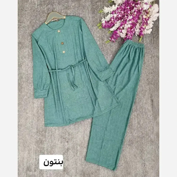 ست پنی ابروبادی کریشه درجه یک سایز بزرگ کمربنددار رنگی