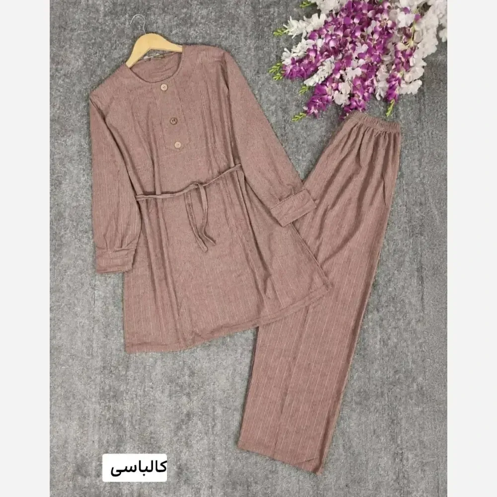 ست پنی ابروبادی کریشه درجه یک سایز بزرگ کمربنددار رنگی