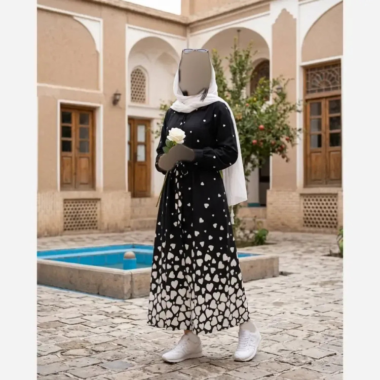 پیراهن ساحلی بلند ماکسی روزمره جانان جنس بوگاتی اعلاء فری سایز