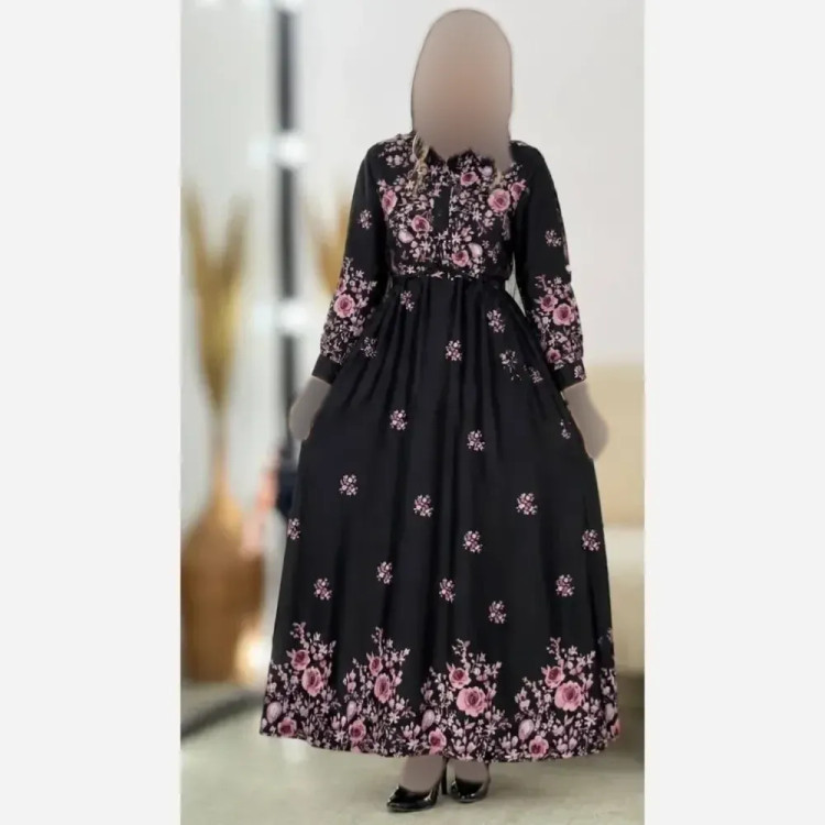پیراهن زنانه زنبق جنس بوگاتی درجه یک سایز فری 38 تا 46
