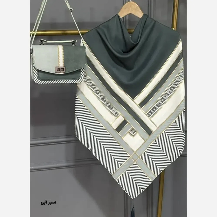 ست کیف و روسری ورساچه تیبا مخمل و چرم صنعتی نخی منگوله دار
