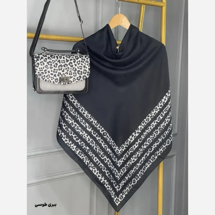 ست کیف و روسری زنانه مخمل و چرم صنعتی نخی منگوله دار