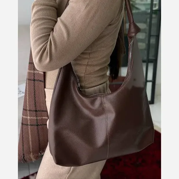 کیف چرم بند گره ای زنانه مشکی موکا ابعاد 30*40 سانت جادار با کیفیت