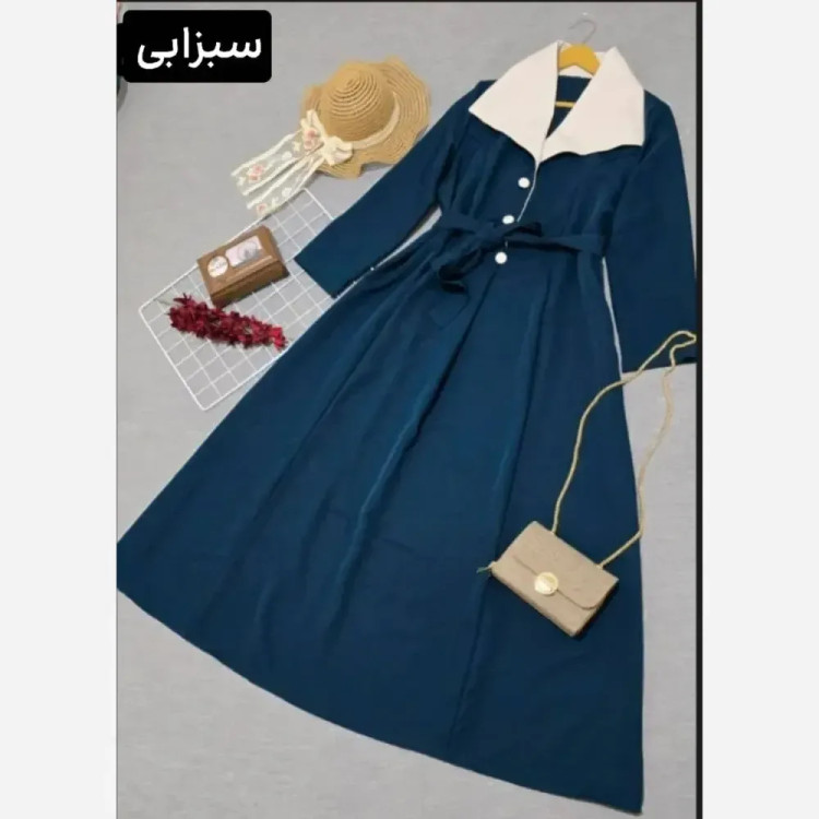 پیراهن بلند مازراتی آتنا فری سایز تا 46 کمربند دار