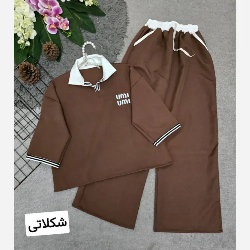 ست بلوز و شلوار زنانه جنس مازراتی با کیفیت فری سایز