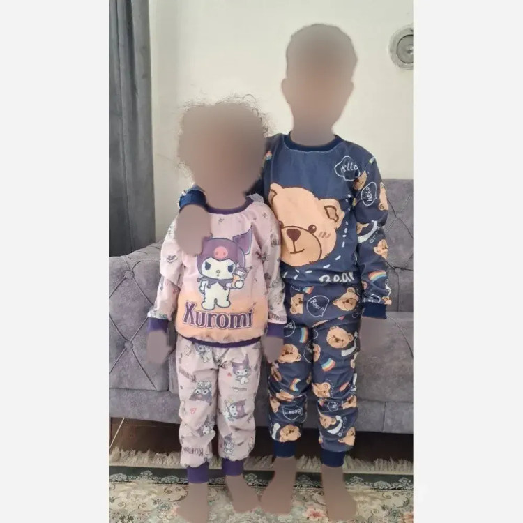 بلوز و شلوار مخمل بچه گانه گرم بالا طرح دار نرم و لطیف