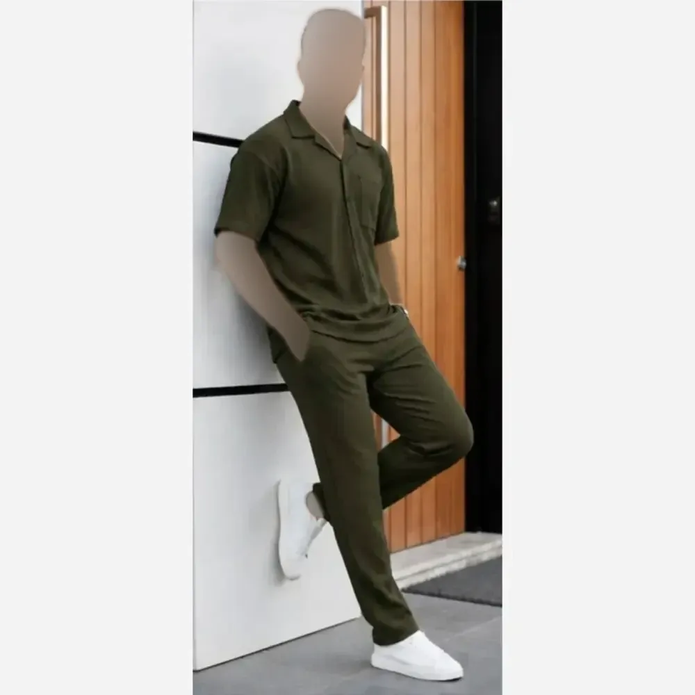 ست بلوز و شلوار زنانه مدل کاوه جنس بیسکویتی فری سایز