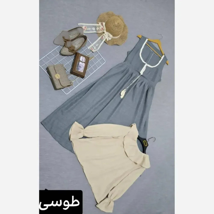 ست شومیز و سارافون زنانه مدل شهرزاد جنس صوفیا شانتون فری سایز