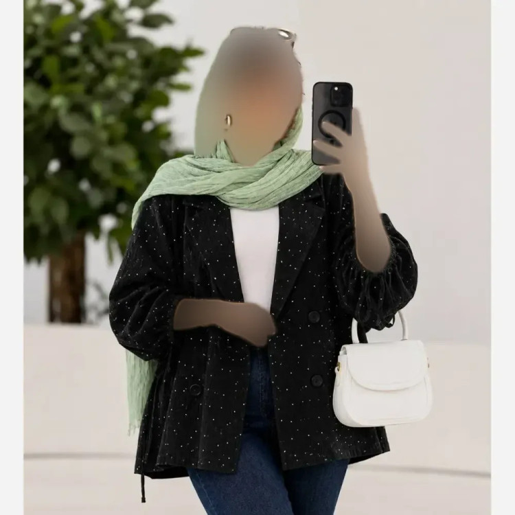 کت پانچ آیوا بارانی نگینی زنانه سایز فری تا 48
