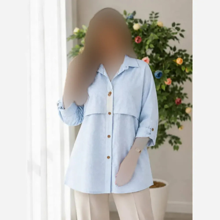 مانتو باکسی ینزی فول نگین خنک و تابستانه فری سایز تا 48
