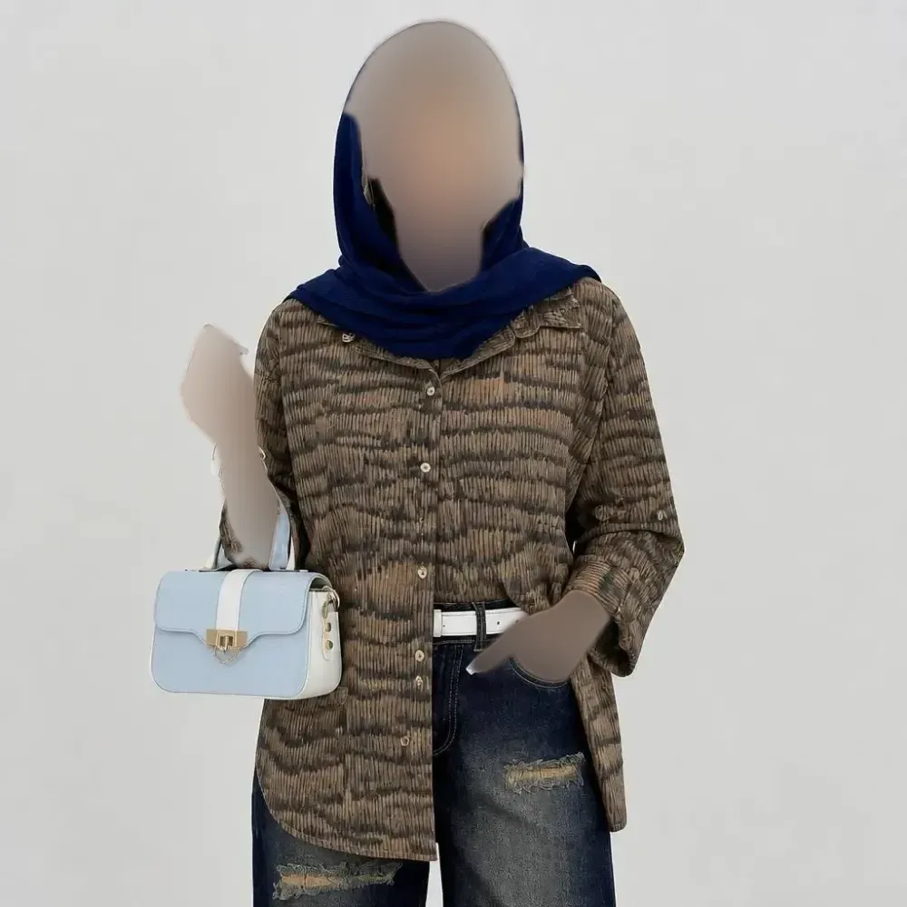 شومیز مانتویی شانتون سوفیا قد 82 سایز بزرگ زنانه