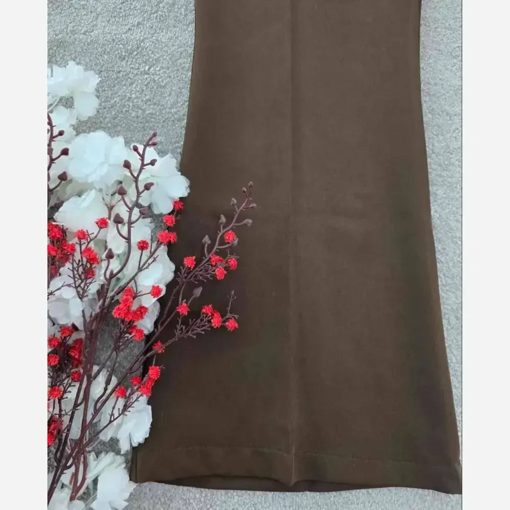 شلوار دمپا گشاد کمر دکمه ای جنس مازراتی اعلا