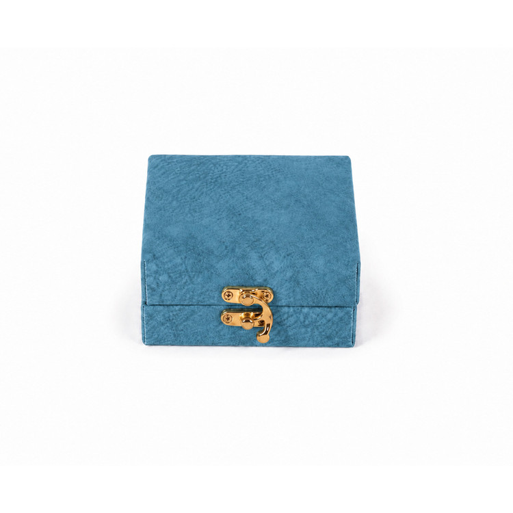 باکس زعفران درین پک مدل MK1026 مخمل کالیفرنیا آبی نفتی کمرنگ - ابعاد ۱۲×۱۲×۵