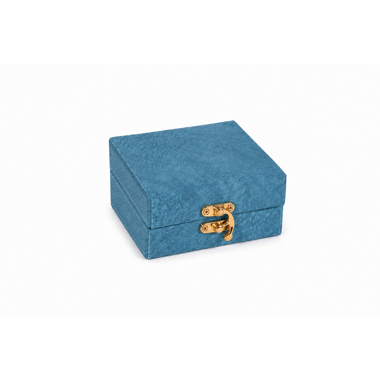 باکس زعفران درین پک مدل MK1026 مخمل کالیفرنیا آبی نفتی کمرنگ - ابعاد ۱۲×۱۲×۵