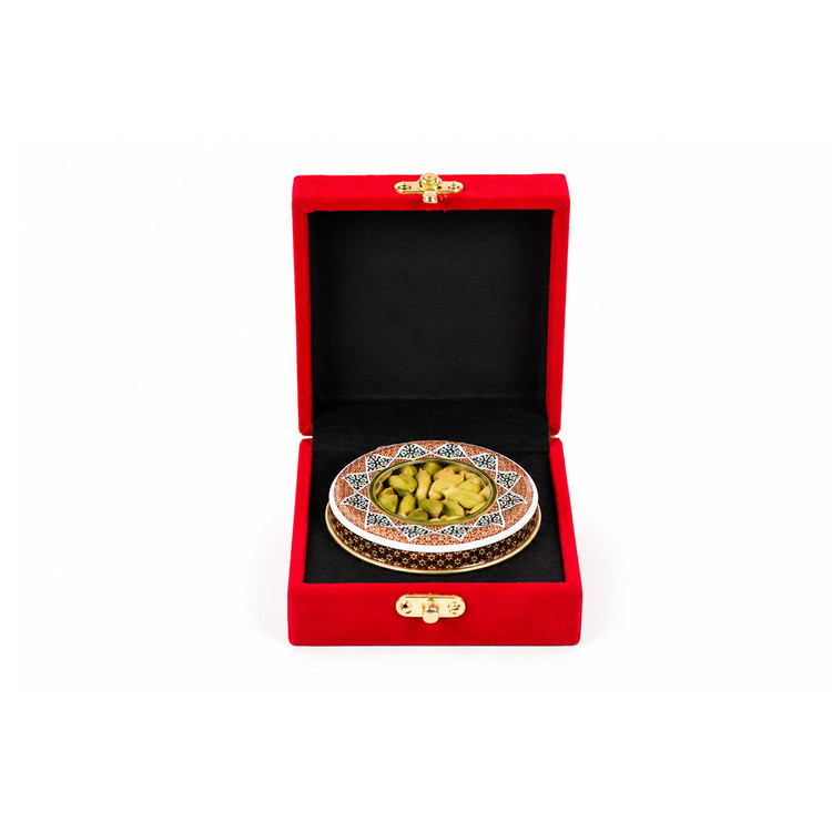 باکس زعفران درین پک مدل MK1028 مخمل کالیفرنیا قرمز - ابعاد ۱۲×۱۲×۵