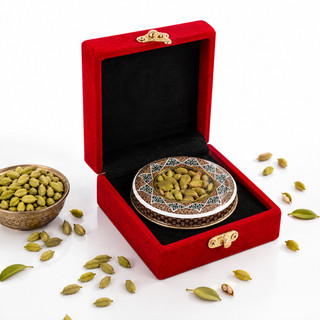 باکس زعفران درین پک مدل MK1028 مخمل کالیفرنیا قرمز - ابعاد ۱۲×۱۲×۵