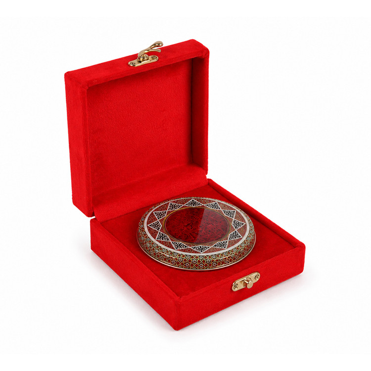 باکس زعفران درین پک مدل MK1029 مخمل کالیفرنیا قرمز - ابعاد ۱۲×۱۲×۵
