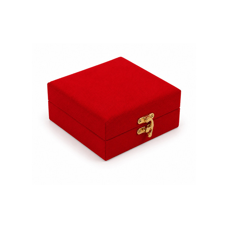 باکس زعفران درین پک مدل MK1029 مخمل کالیفرنیا قرمز - ابعاد ۱۲×۱۲×۵