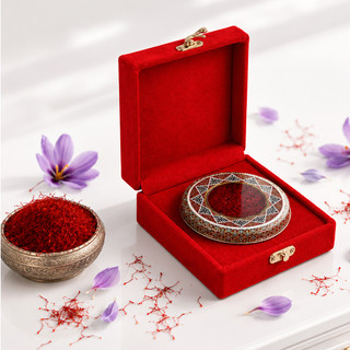 باکس زعفران درین پک مدل MK1029 مخمل کالیفرنیا قرمز - ابعاد ۱۲×۱۲×۵