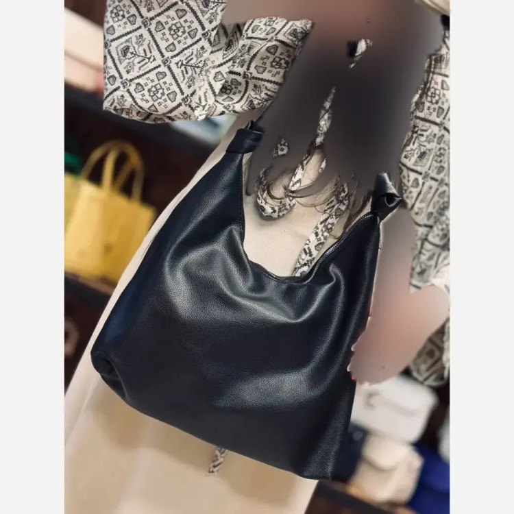 کیف چرم بند گره ای زنانه مشکی موکا بزرگ جادار با کیفیت عالی