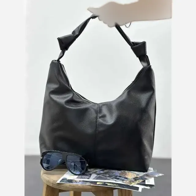 کیف چرم بند گره ای زنانه مشکی موکا بزرگ جادار با کیفیت عالی