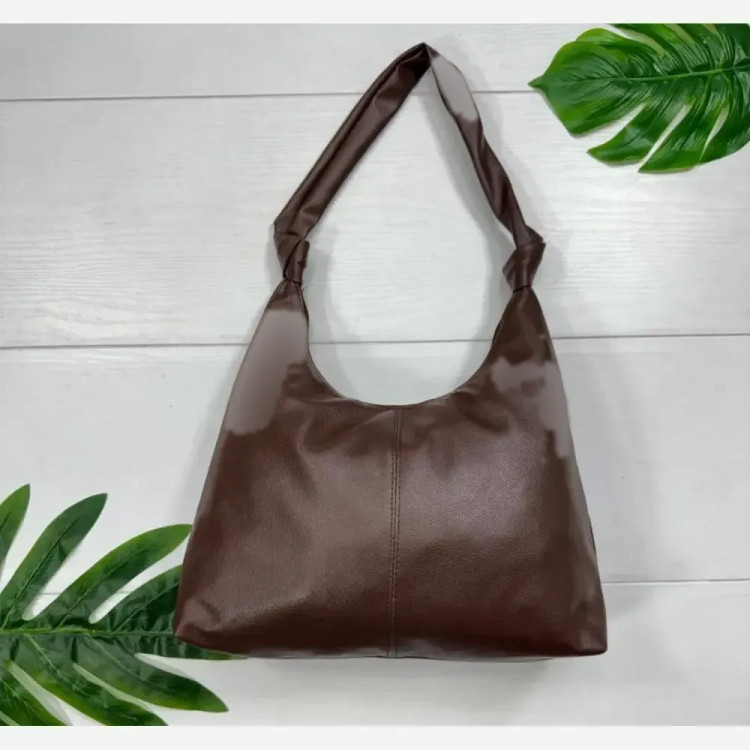 کیف چرم بند گره ای زنانه مشکی موکا بزرگ جادار با کیفیت عالی