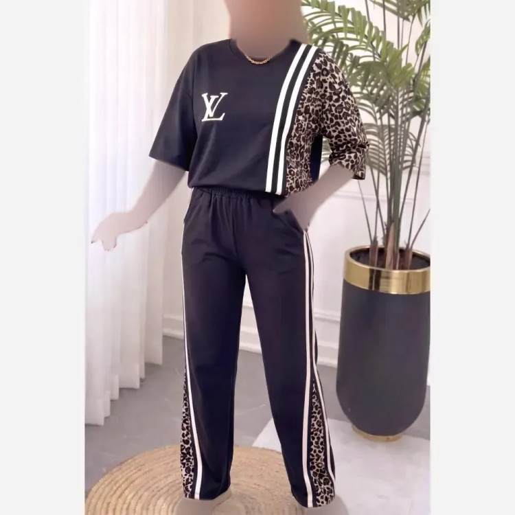ست ترانه تیشرت و شلوار زنانه پنبه باکیفیت سایز فری38_46 در رنگبندی متنوع