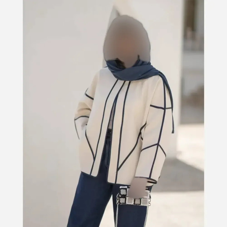 کت و شلوار زنانه جنس لینن نچرال و تنسل سایز یک و دو