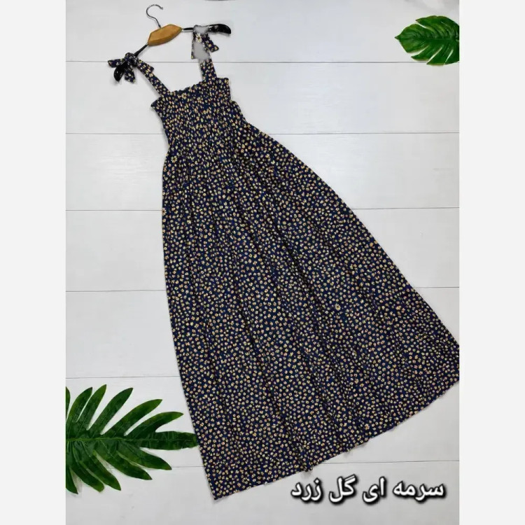 پیراهن ملیس تمام نخ کش دوزی شده سایز فری 38 تا 46