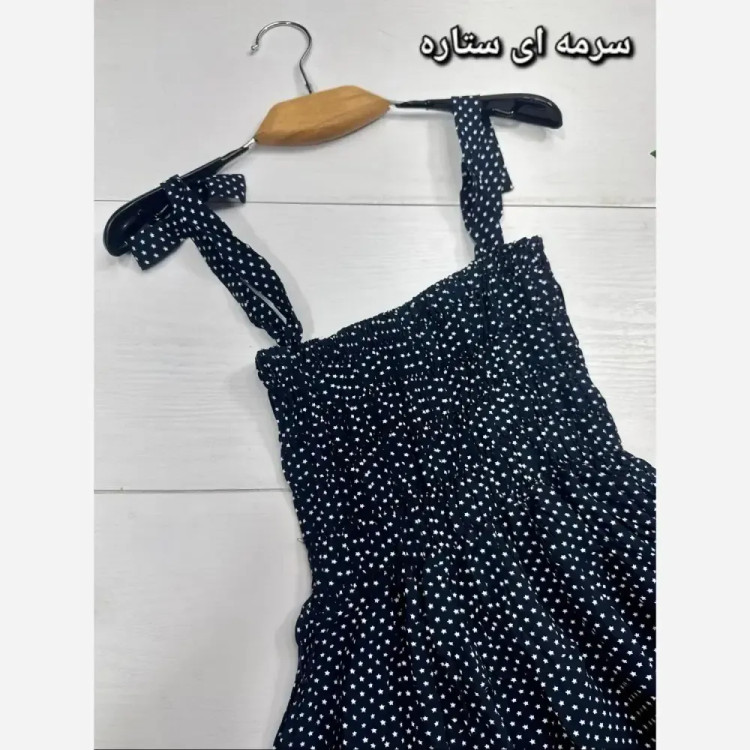 پیراهن ملیس تمام نخ کش دوزی شده سایز فری 38 تا 46