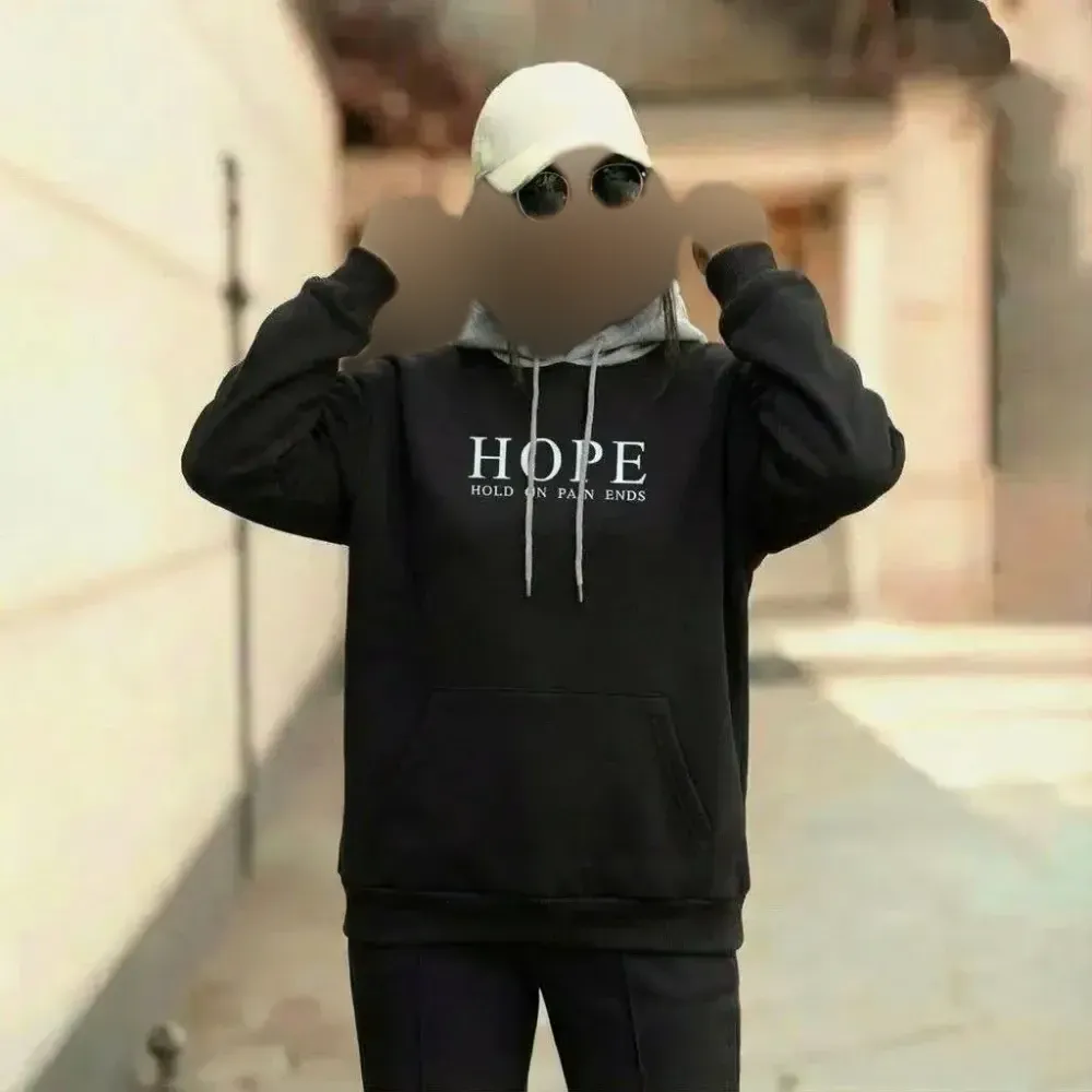 هودی زنانه دورس توکرکی طرح HOPE سایز فری مناسب 38 تا 46