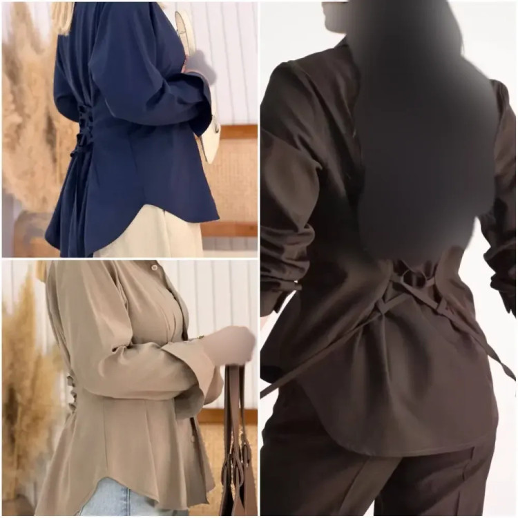 شومیز لنین آلبورا فری سایز بند تنظیم سایز دار