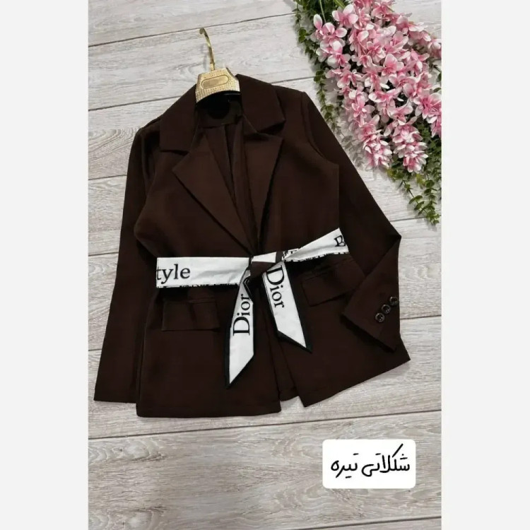 مانتو کوتاه مازراتی مدل یاشیل کمربنددار رنگی سایز یک و دو