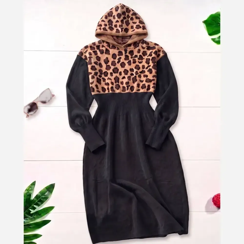 کفتان بافت زنانه مدل ژیوان فری سایز رنگ مشکی موکا نسکافه ای کرم