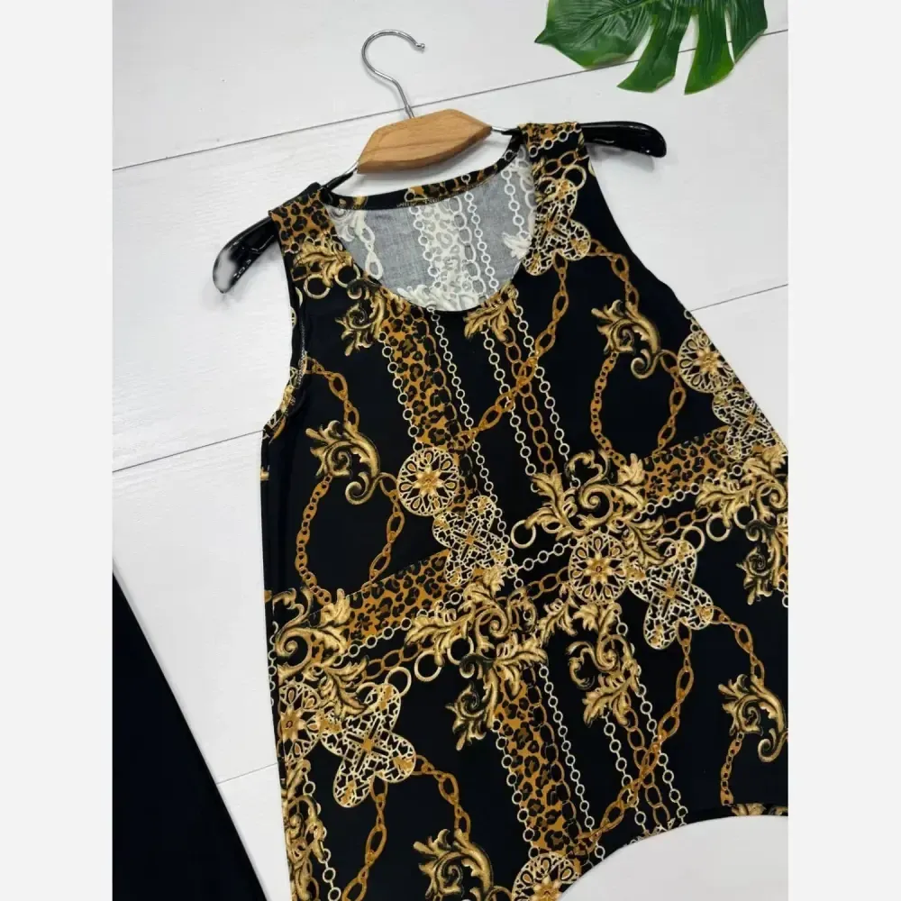ست تاپ و شلوارک زنانه ویسکوز الیزه فول کش مدل چیچک سایز فری 38 تا 48
