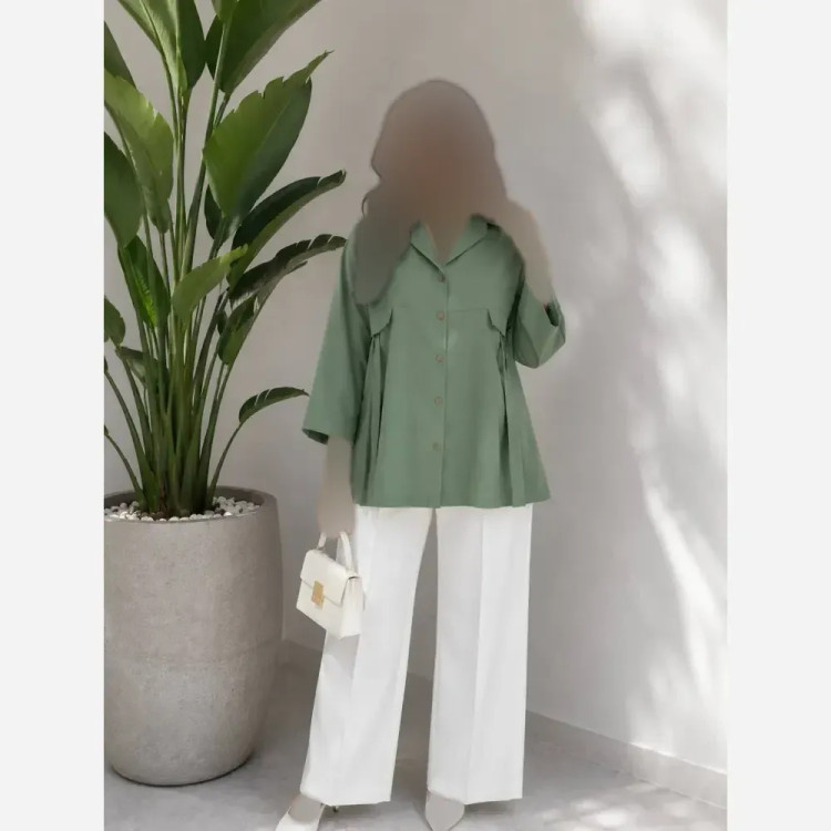 شومیز باکسی داکرون رنگ سدری فری سایز