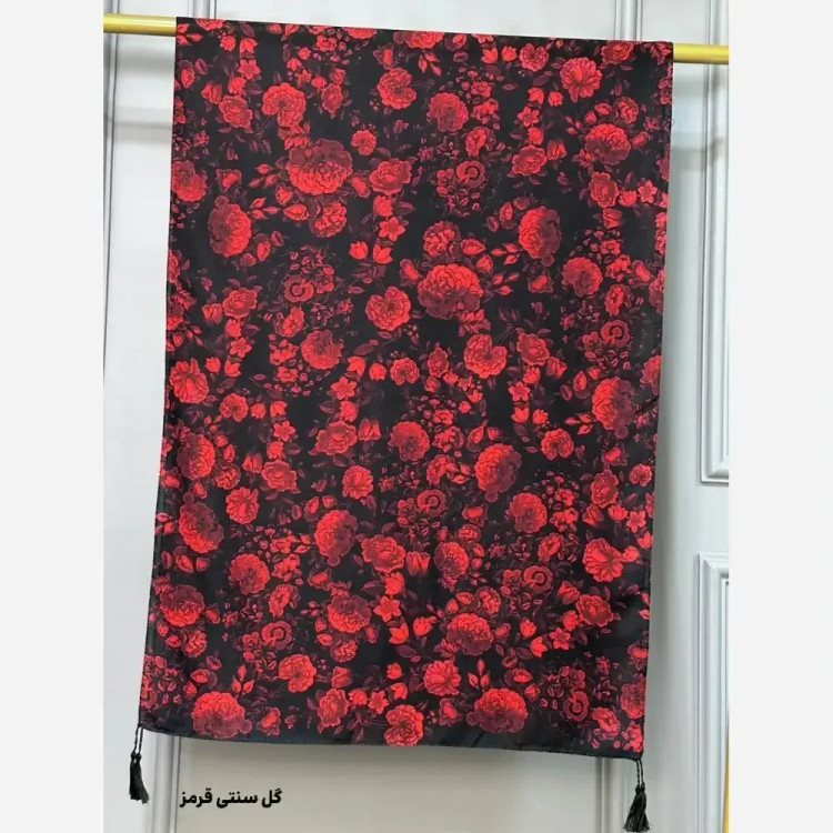 شال نخی اعلا طرح پاپیون رز ابعاد 190 در 70 سانتیمتر
