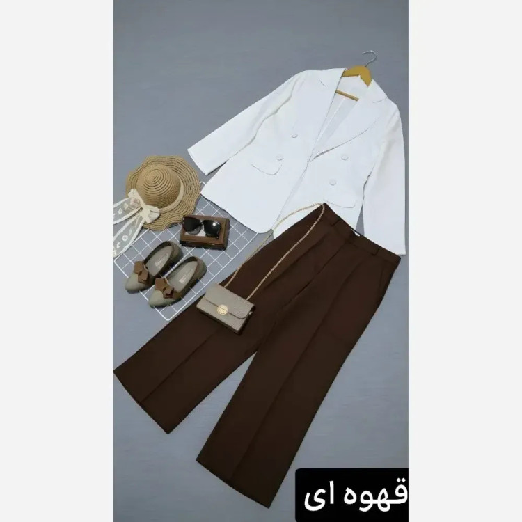 کت و شلوار زنانه مدل راحله جنس مازراتی فری سایز