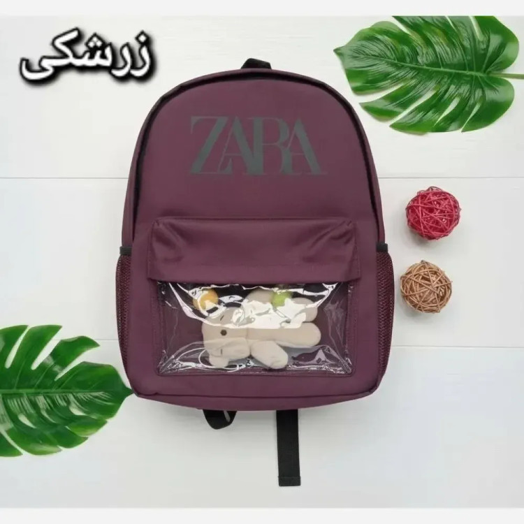 کوله پشتی چرمی دخترانه طرح زارا مدل عروسکی رنگی