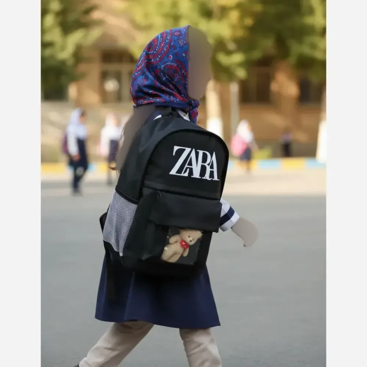 کوله پشتی چرمی دخترانه طرح زارا مدل عروسکی رنگی