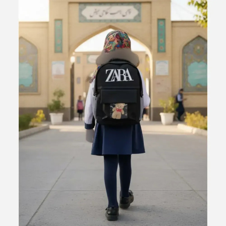 کوله پشتی چرمی دخترانه طرح زارا مدل عروسکی رنگی