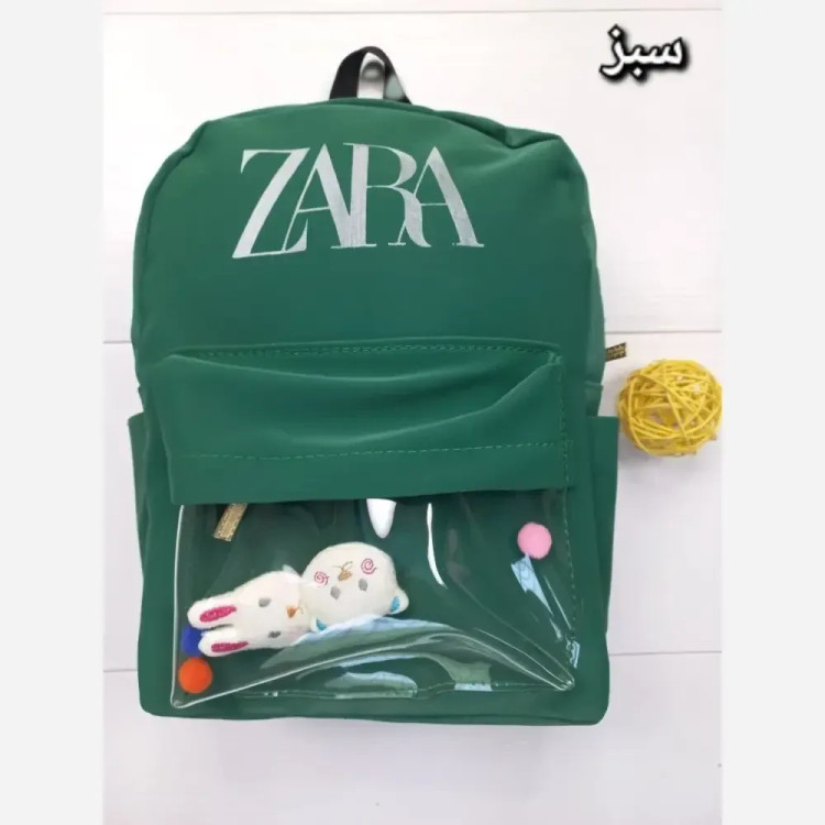 کوله پشتی چرمی دخترانه طرح زارا مدل عروسکی رنگی