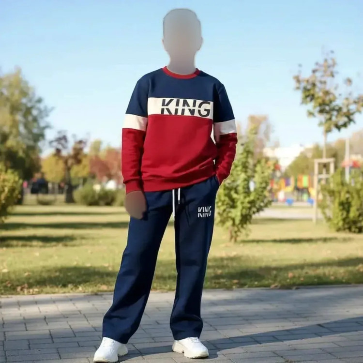 ست بلوز و شلوار دورس پنبه دو نخ لاکرا طرح کینگ اسپرت سایز 55