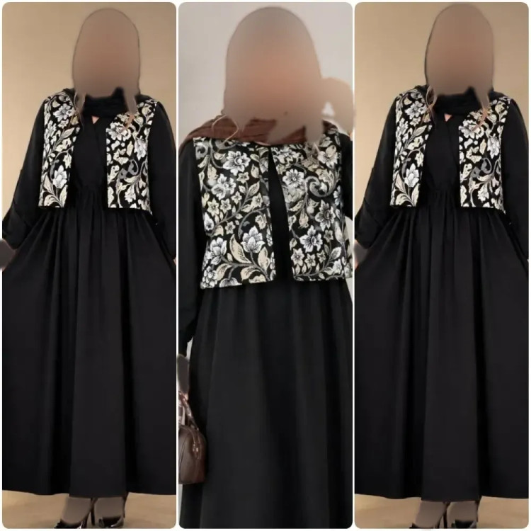 سارافون کریشه با جلیقه سوزن دوزی مدل نیوشا سایز 38 تا 46