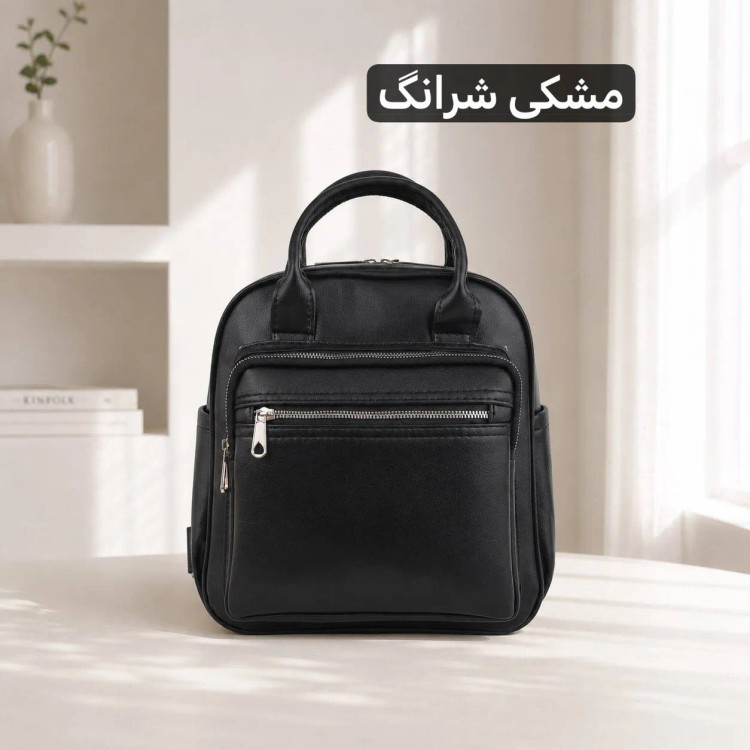 کوله دخترانه چرم مصنوعی 3 کاره روزمره ابعاد 30 در 27 سانتیمتر