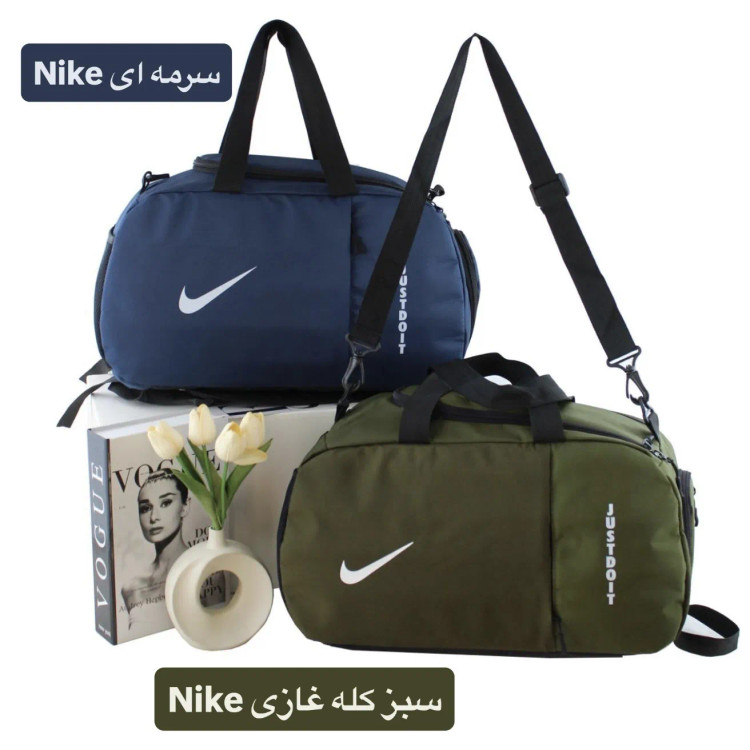 ساک ورزشی و اسپرت پارچهای با بند بلند و جیب بیرونی ابعاد 45x30x20 سانتیمتر