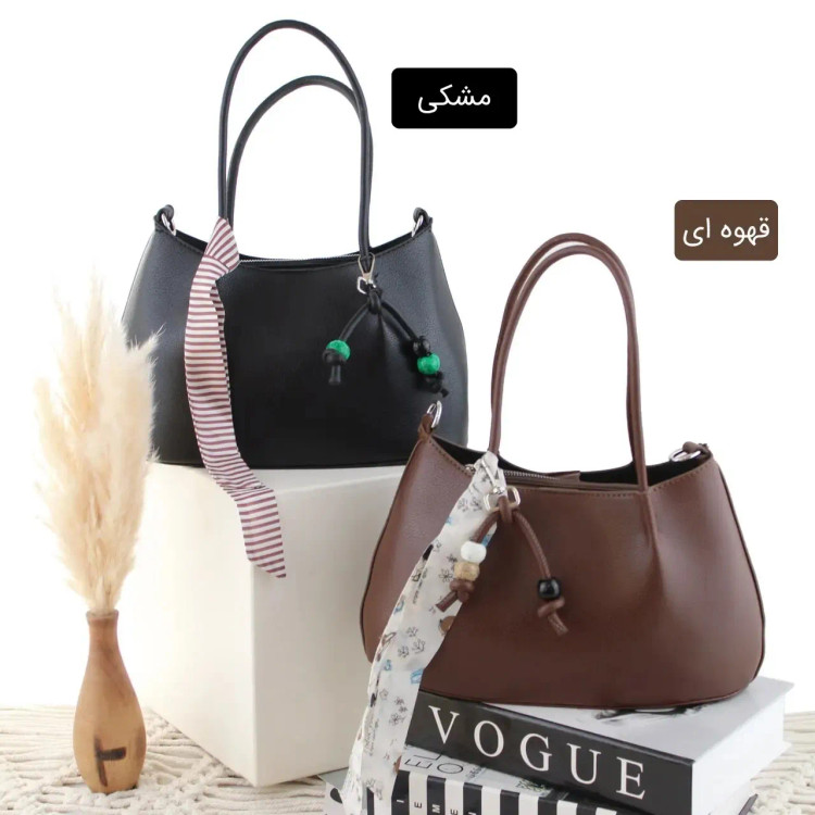 کیف زنانه چرم مصنوعی روزمره و مهمانی مدل سه بند