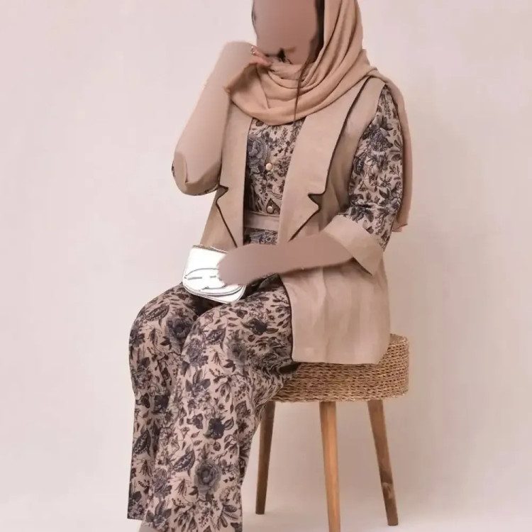 ست کت و اورال لینن نچرال آپامه مدل دو جیب سایز 38 تا 46